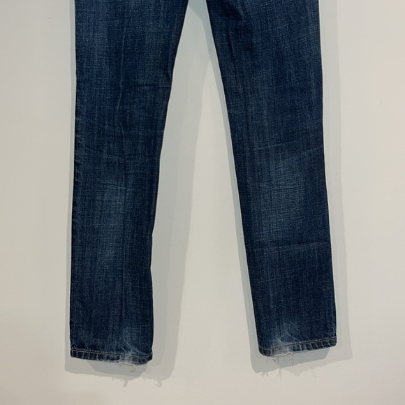 GAP KIDS Skinny Straight Fit Jeans Dark Wash Denim Distressed Adjustable Waist - Picture 7 of 10